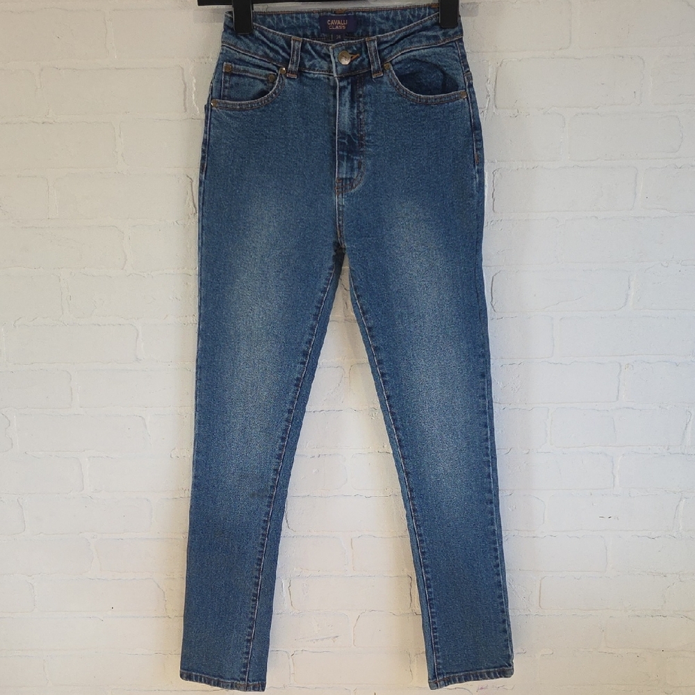 Cavalli Class Denim Skinny Jeans in Classic Blue